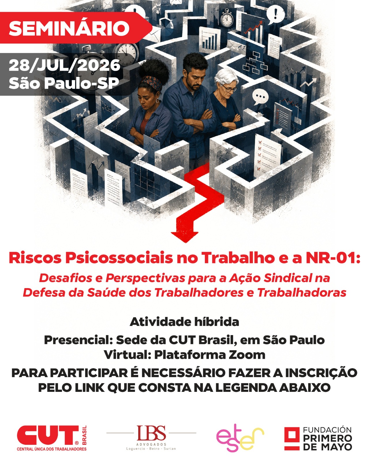 LBS e CUT lançam publicação sobre riscos psicossociais no trabalho em seminário nacional